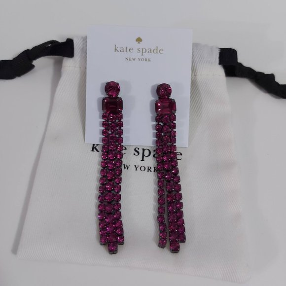 NWT Kate Spade Small Glitzville Fucshia Earrings - Picture 1 of 3